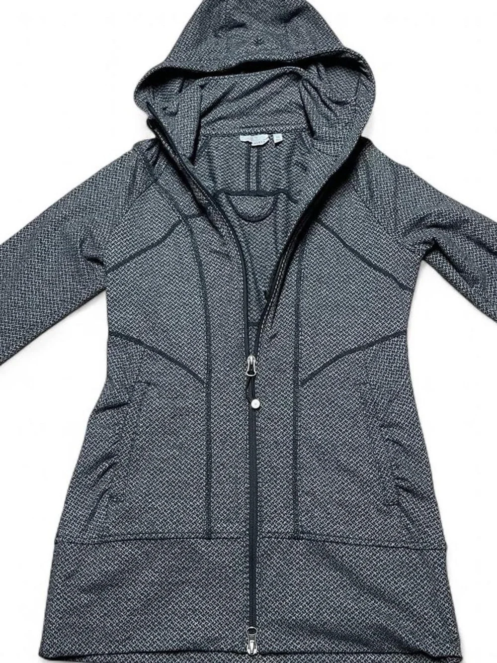 Athleta Gray Knit Full Zip Up Hoodie Sweatshirt Women's Size XS Workout Active